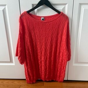 Missoni Textured Oversized Tee in Coral